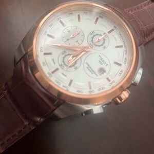 Tissot Rose Gold and Brown Leather Watch 41mm couturier Chronograph Men’s/Unisex